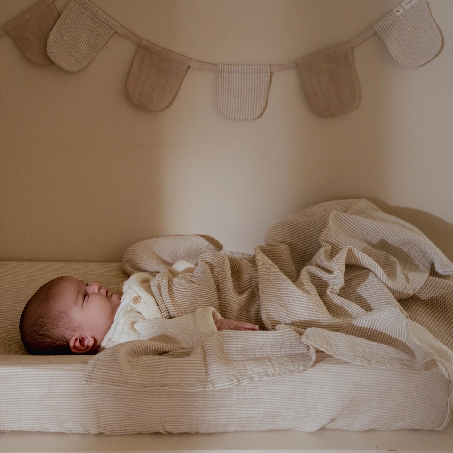 Langes Swaddles mousseline 120 cm - Beige - Essentials