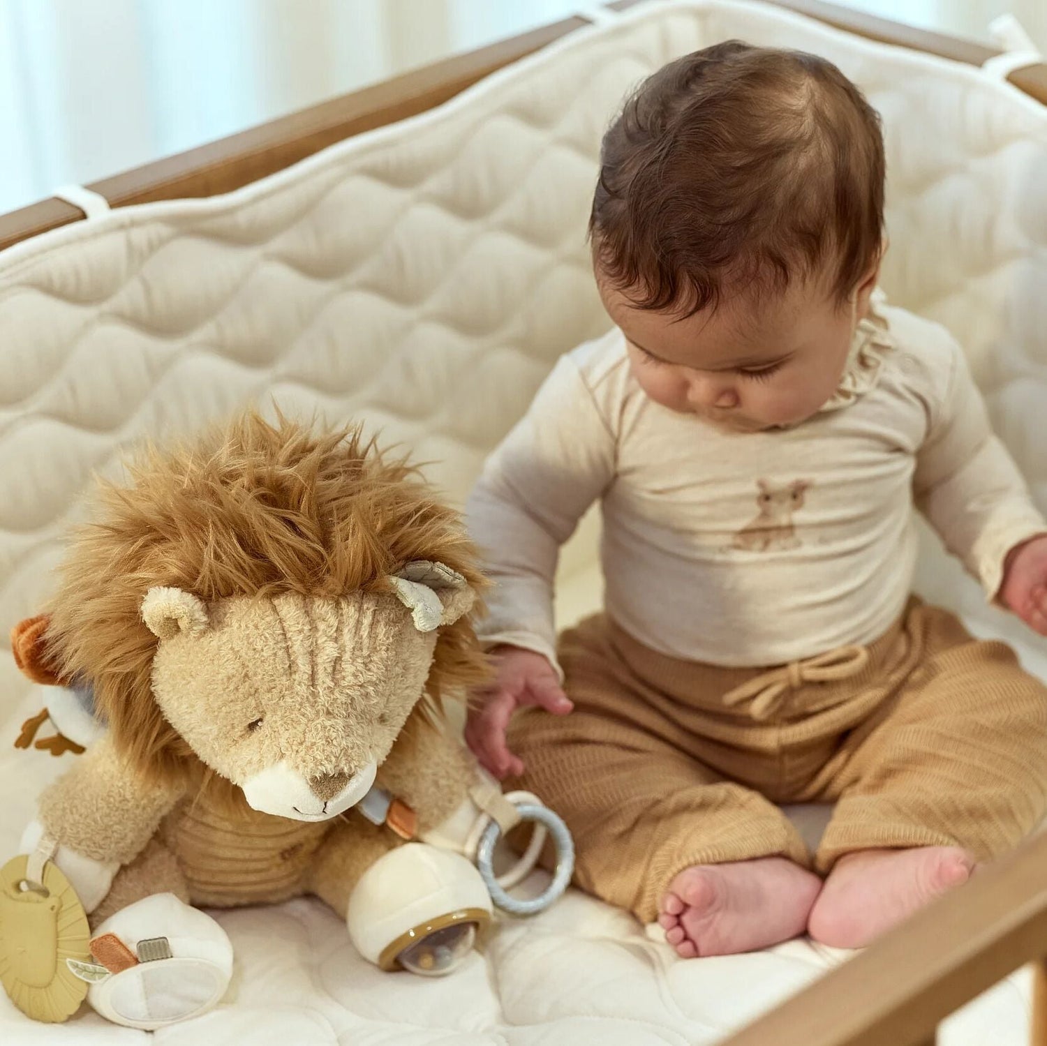 Peluche d'activité Lion - Jaune - Safari Friends