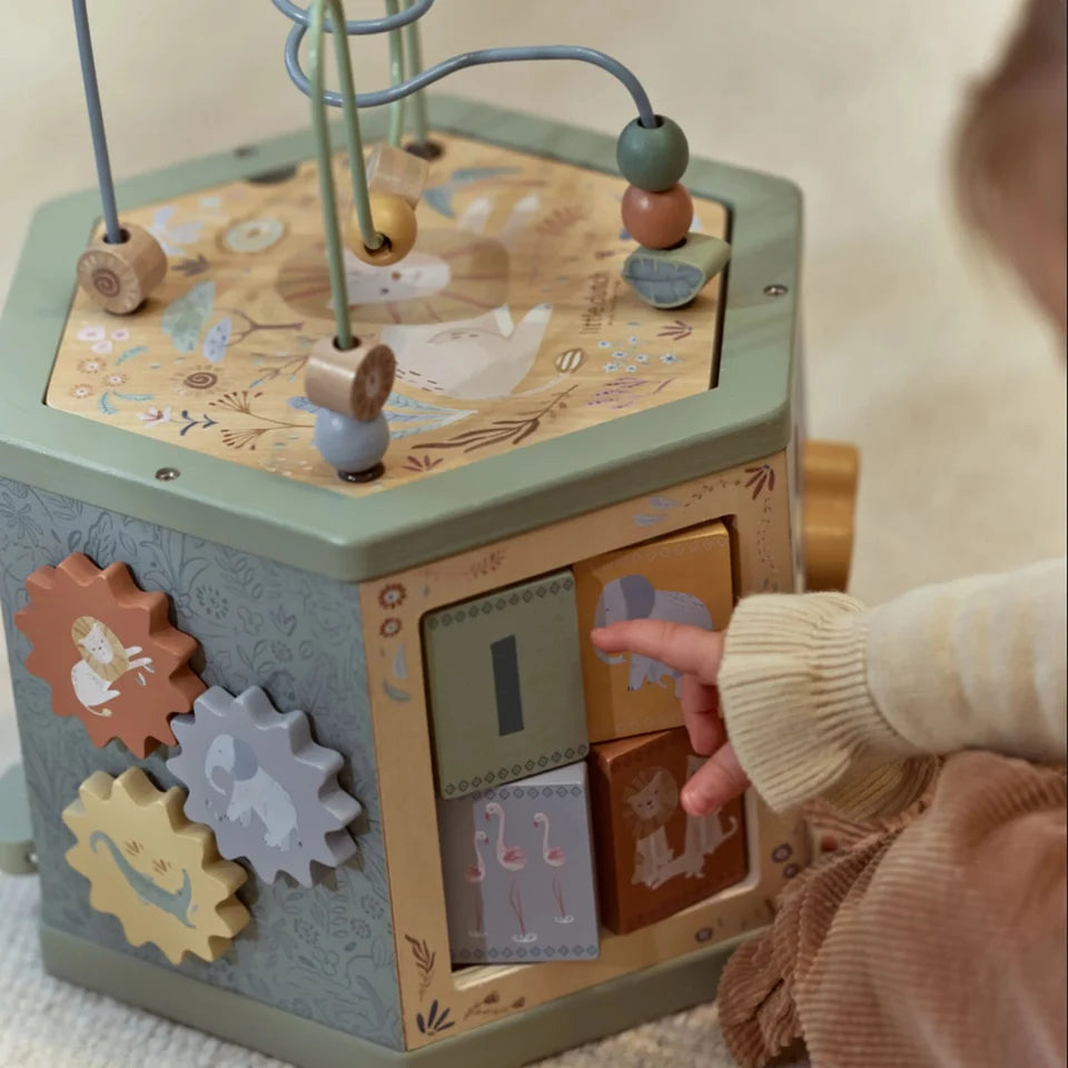 Cube d'Activités en Bois - Vert - Safari Friends
