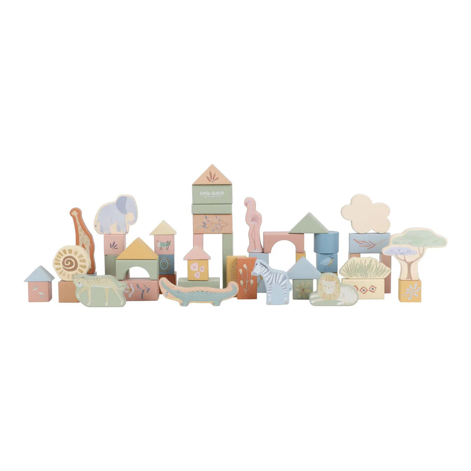 Blocs de construction en bois - Vert - Safari Friends