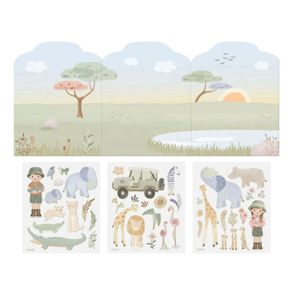 Reusable sticker book - Jim and Rosa - Safari Friends