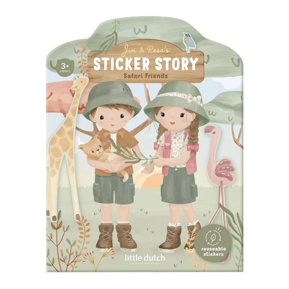 Reusable sticker book - Jim and Rosa - Safari Friends