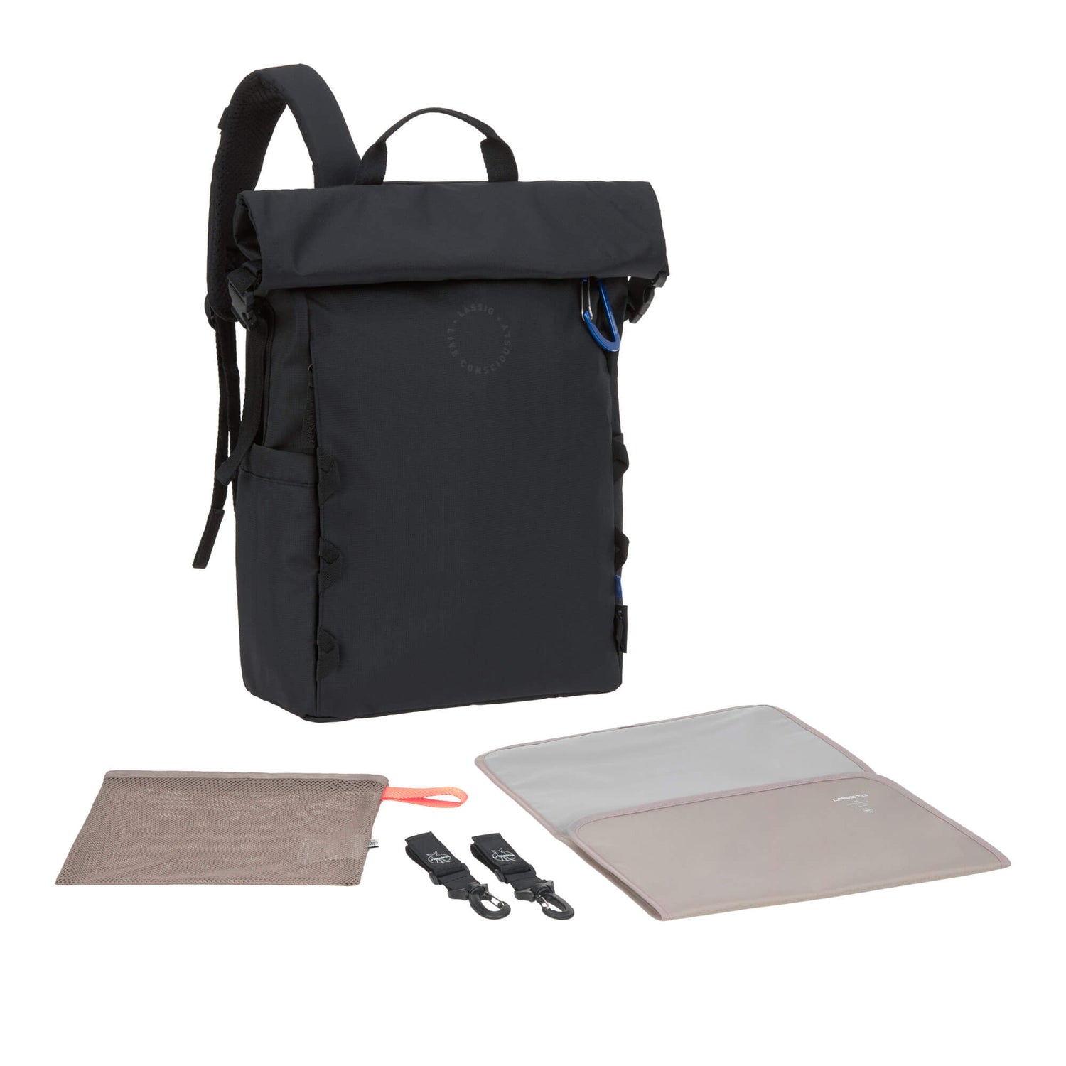 Sac à dos à langer - Outdoor Rolltop, noir