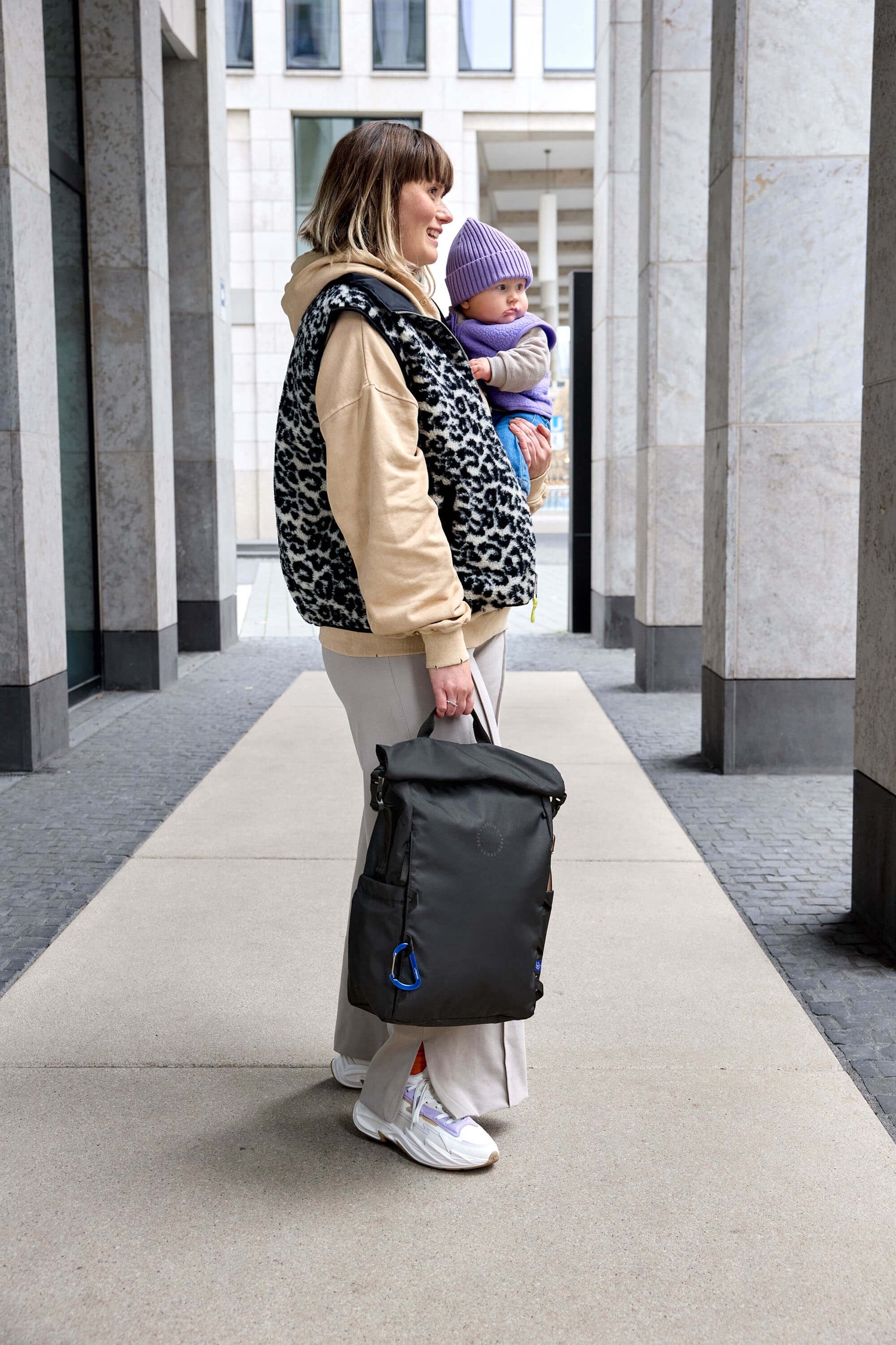 Sac à dos à langer - Outdoor Rolltop, noir