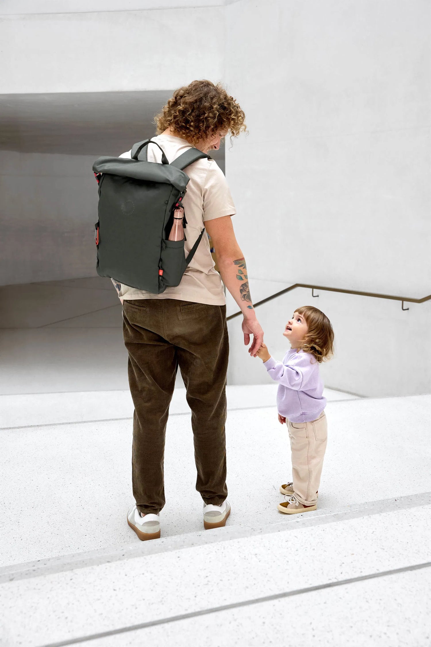 Sac à dos à langer - Outdoor Rolltop, vert foncé