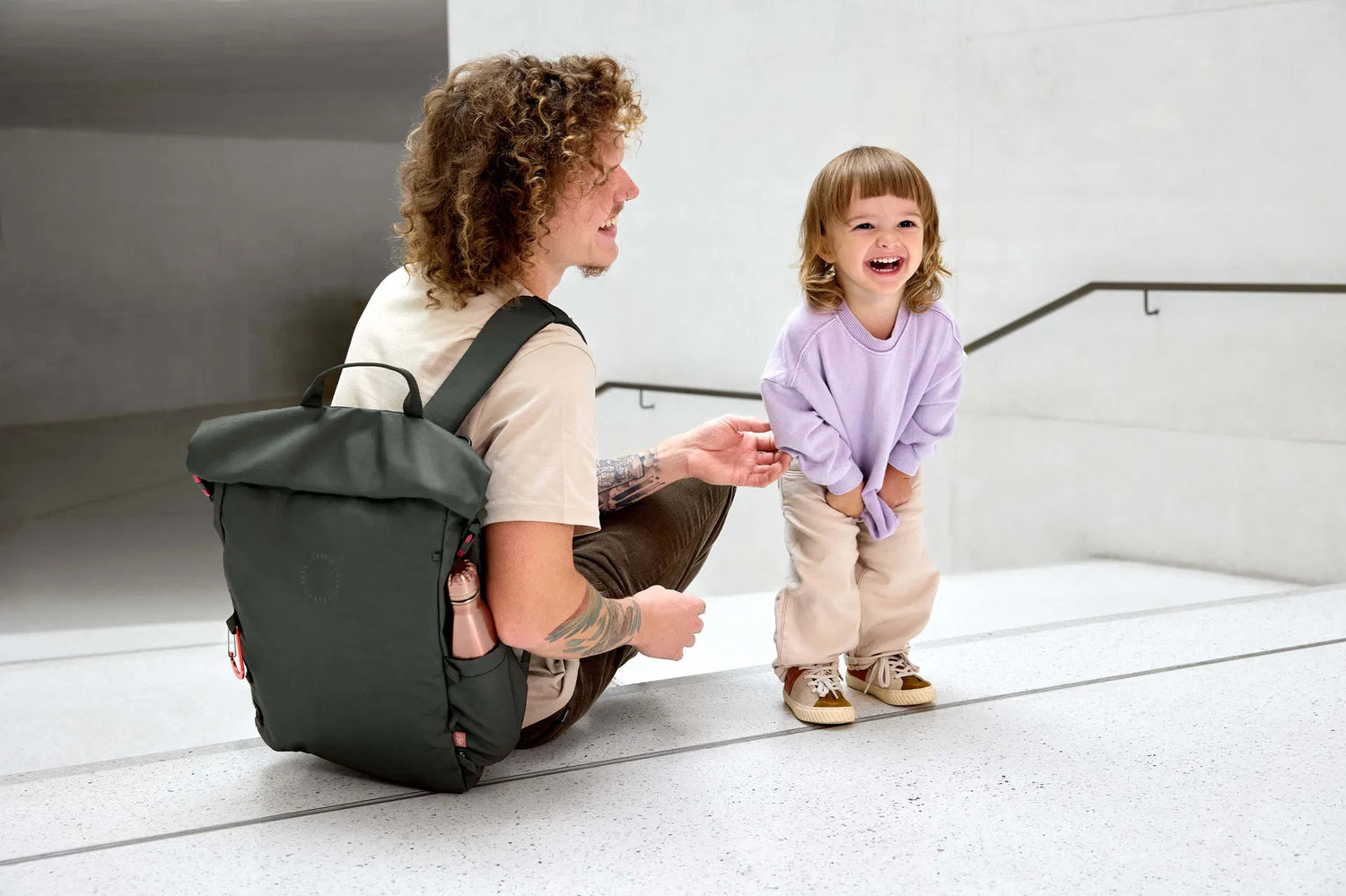 Sac à dos à langer - Outdoor Rolltop, vert foncé