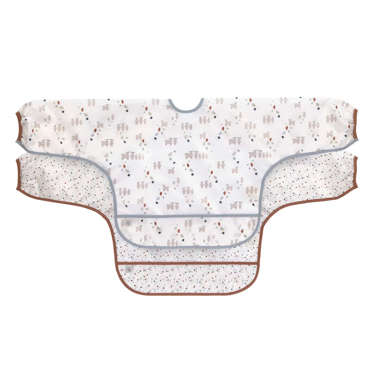 Bavoirs manches longues avec poche (2 pcs), Tiny Farmer Mouton liste 