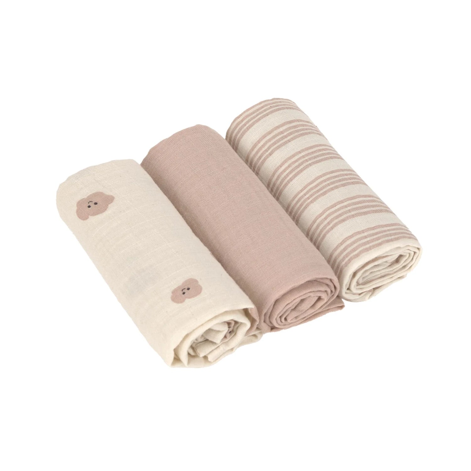 Langes coton (3 pcs) 60 x 60 cm - Tiny Team - taupe