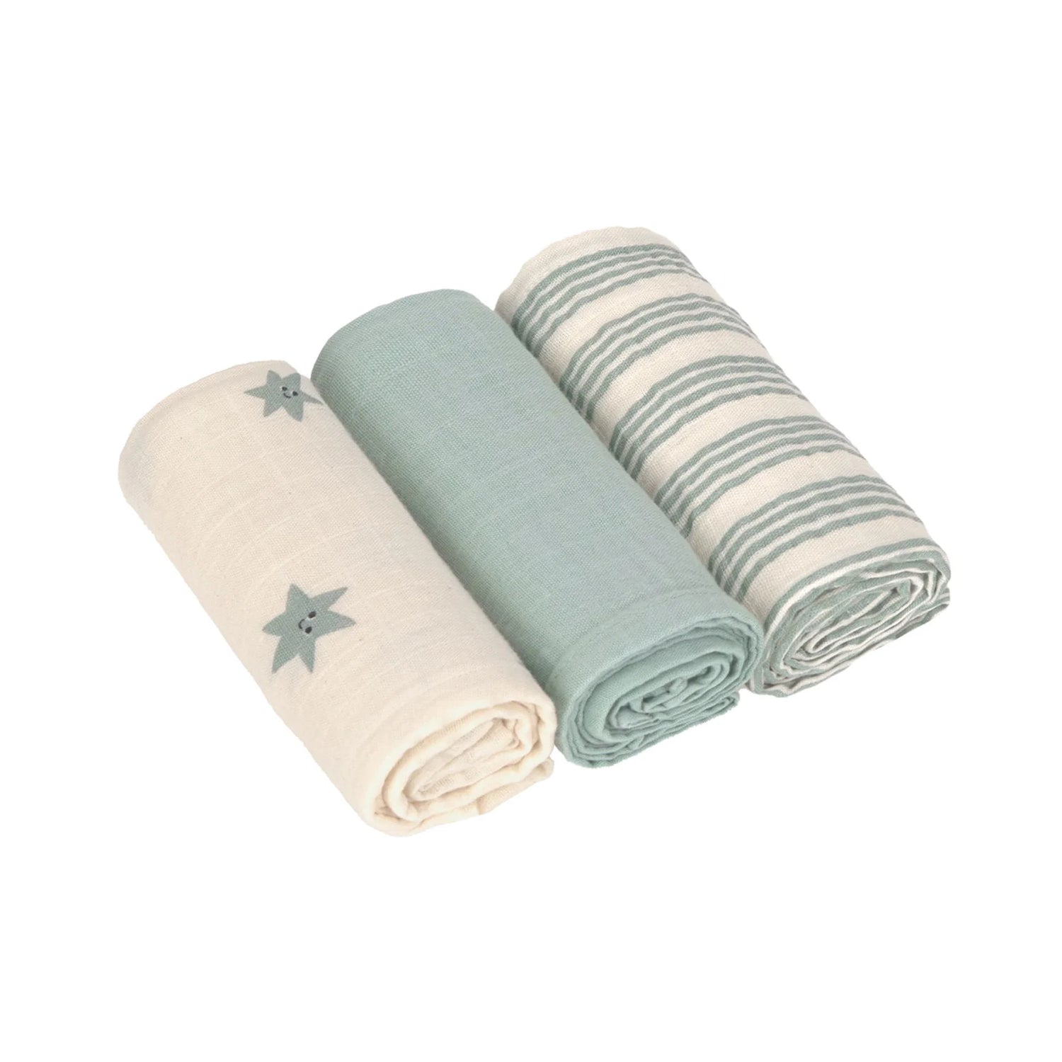 Langes coton (3 pcs) 60 x 60 cm - Tiny Team, granit