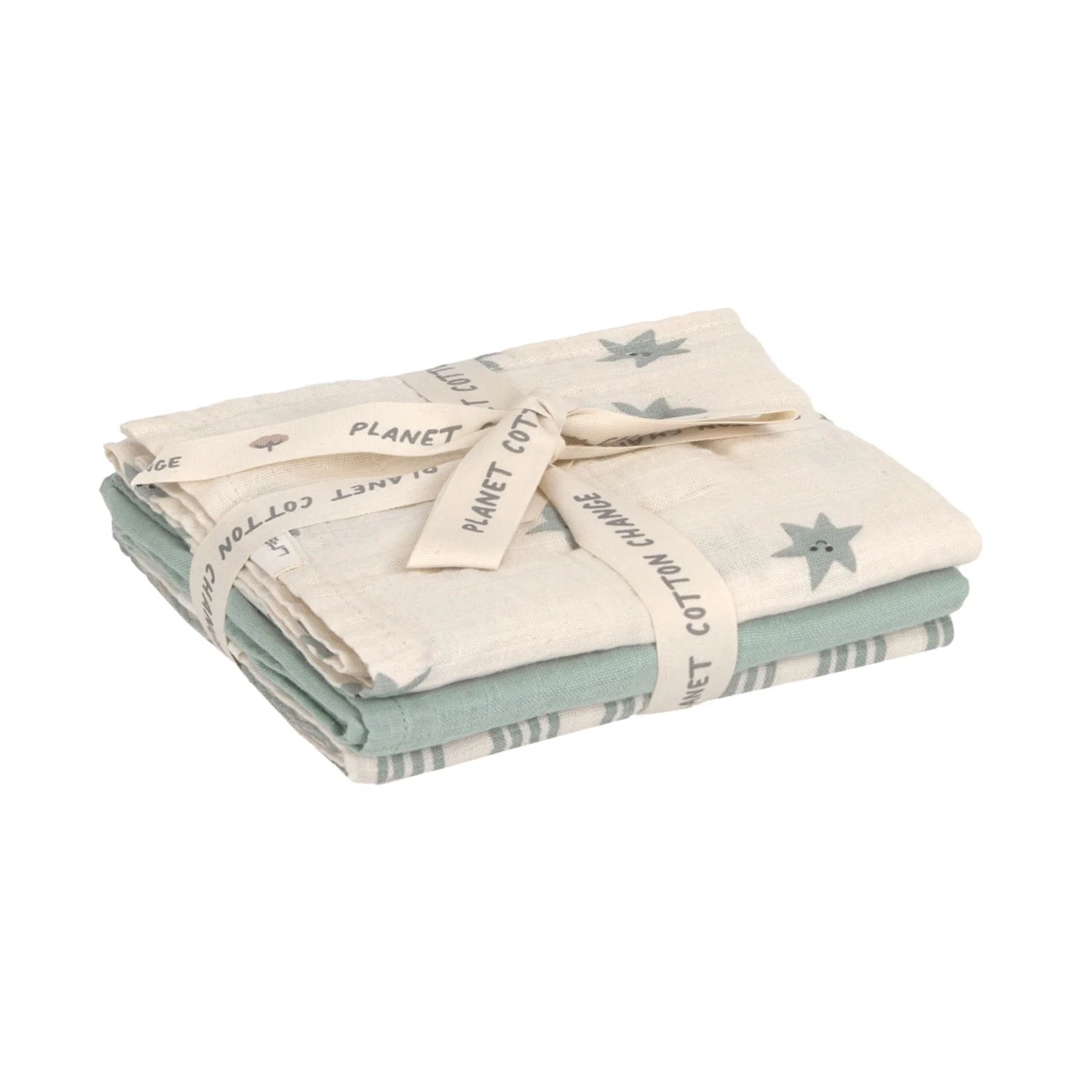 Langes coton (3 pcs) 60 x 60 cm - Tiny Team, granit