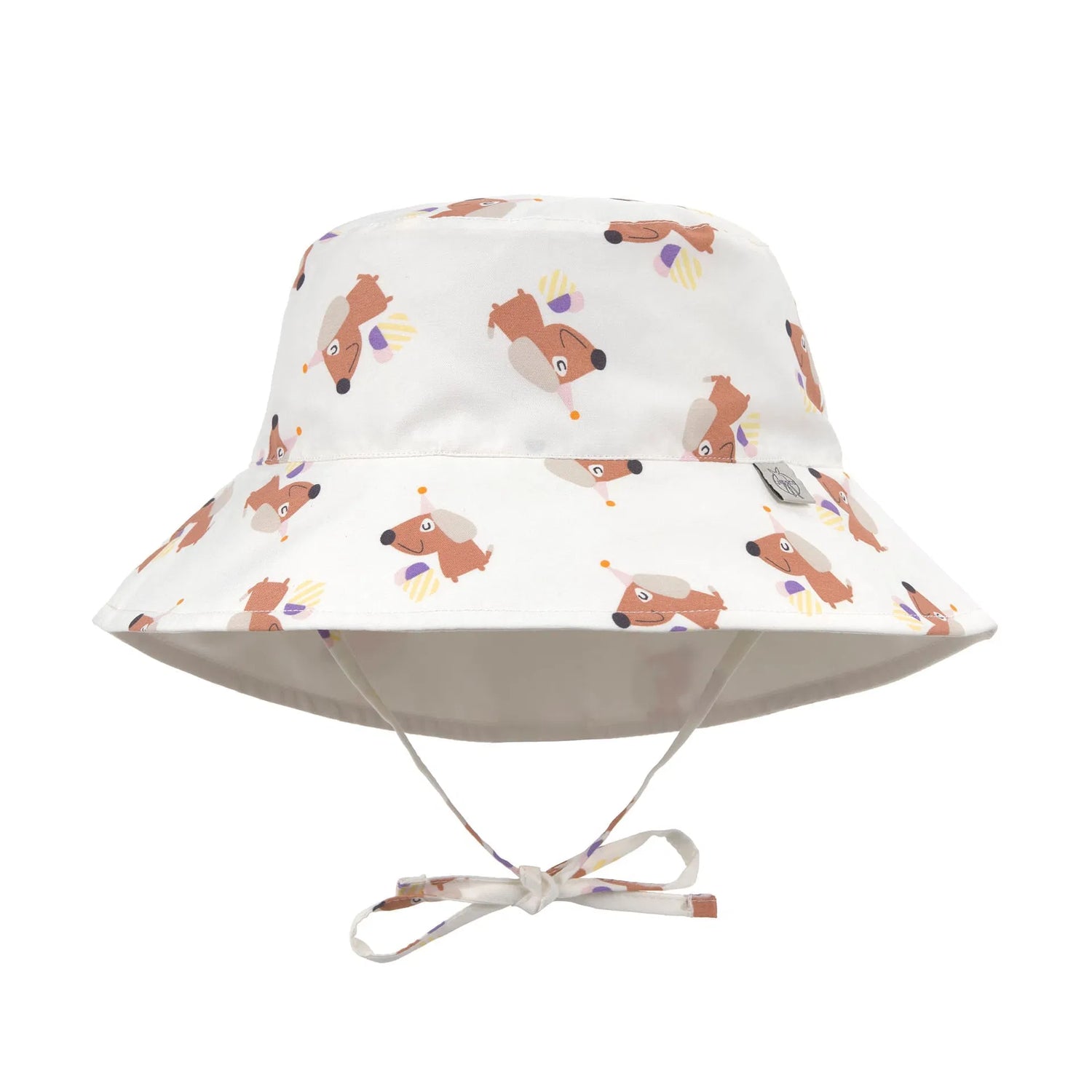 Chapeau anti-UV réversible enfants - Glace Chien, Blanc