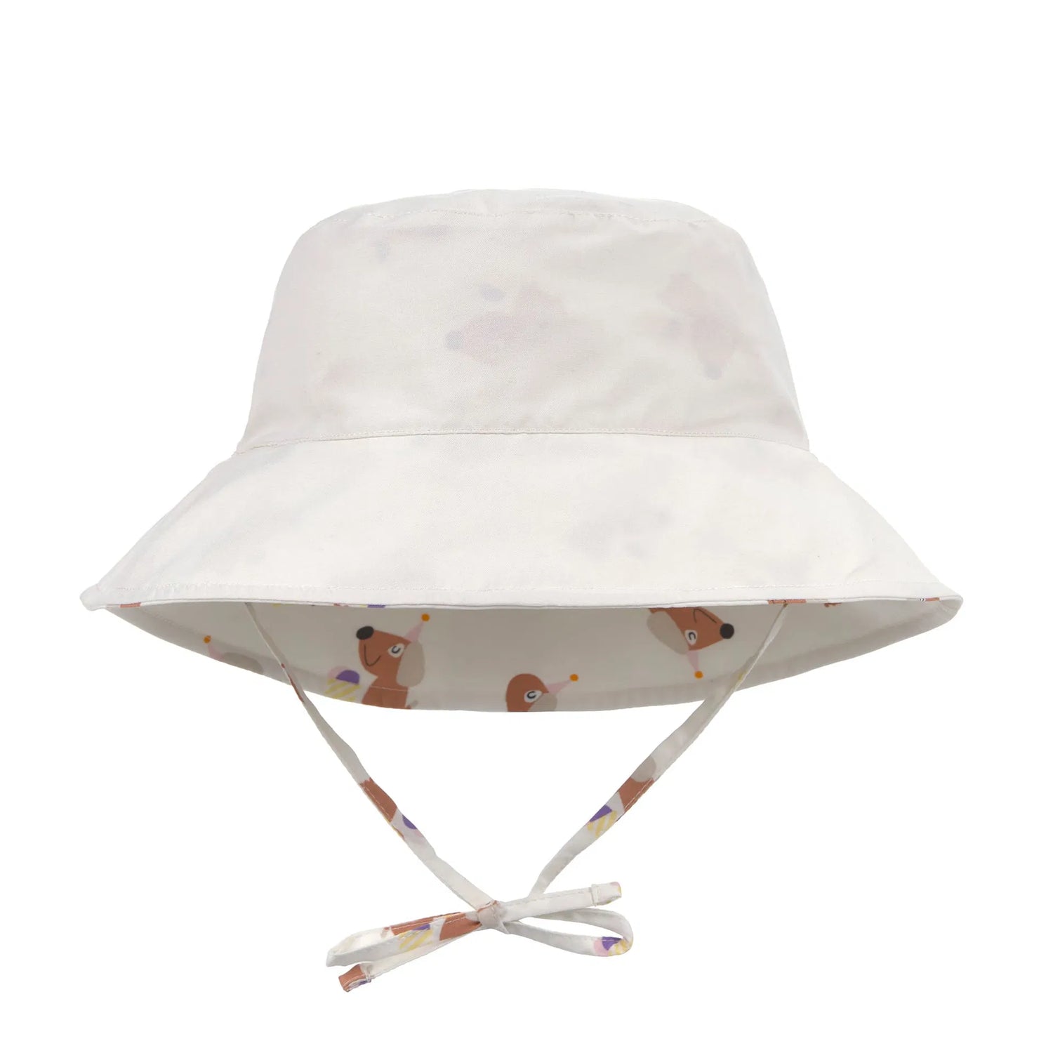 Chapeau anti-UV réversible enfants - Glace Chien, Blanc