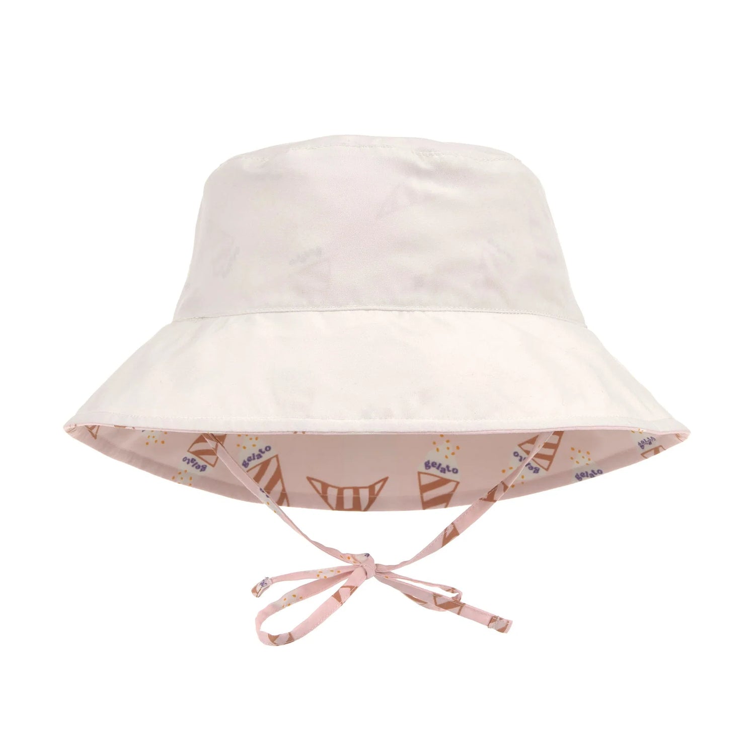 Chapeau anti-UV réversible enfants - Glace, Rose Pâl