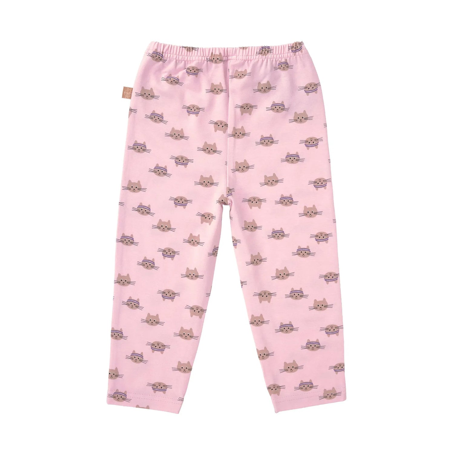 Leggings enfants - Coton bio, Chat rose pâle