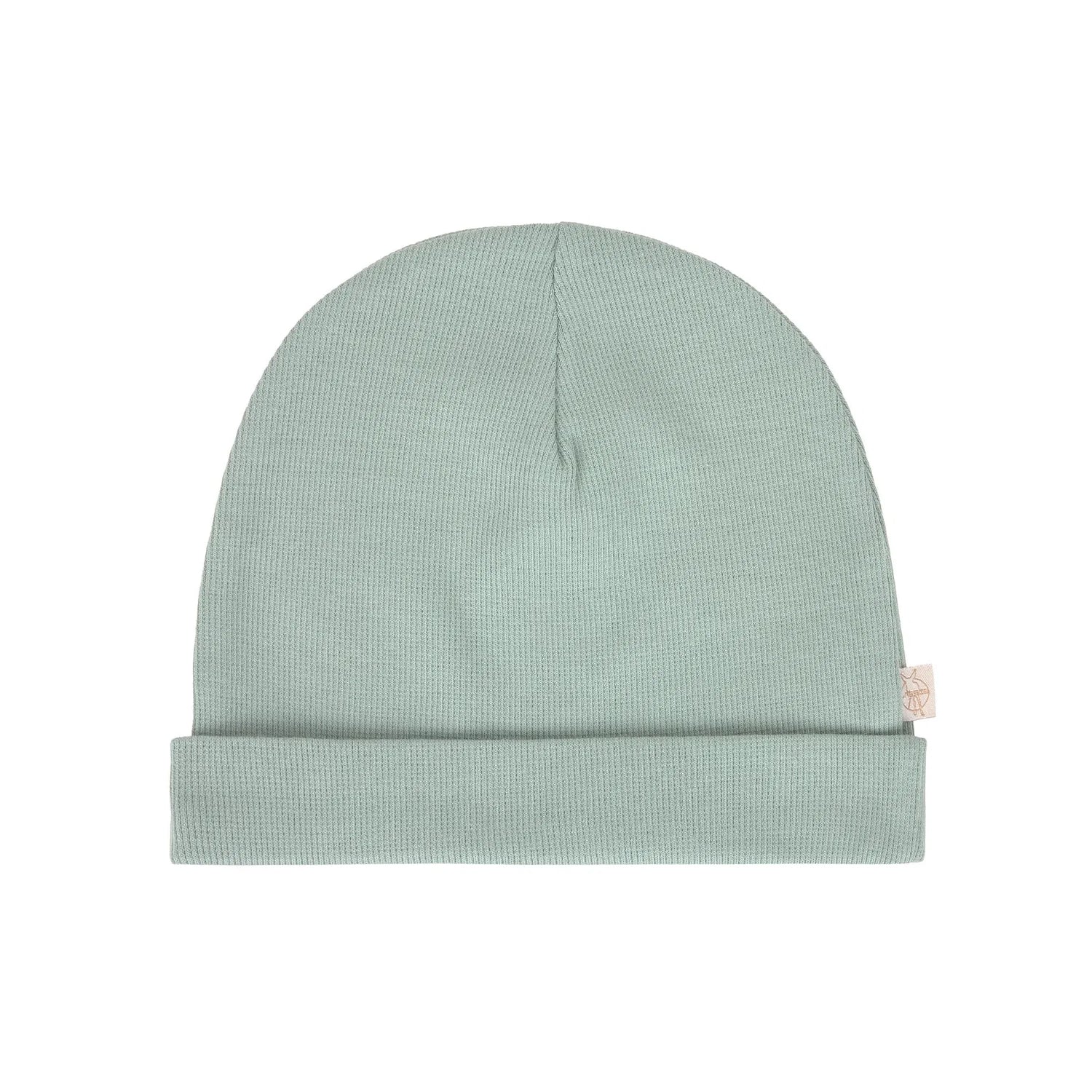 Bonnet Bébé GOTS - Tiny Team, granite vert