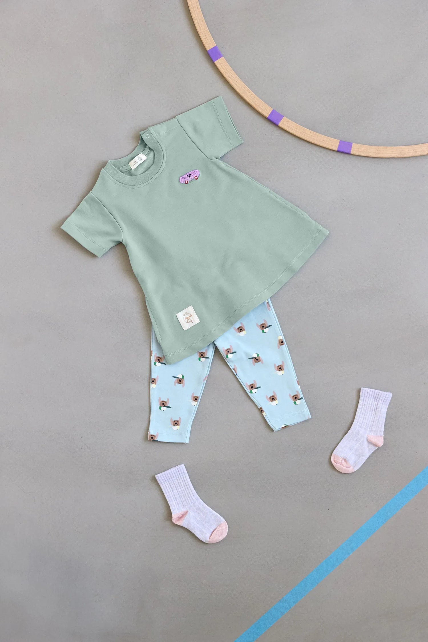 Robe Enfant - Coton bio, vert pâle