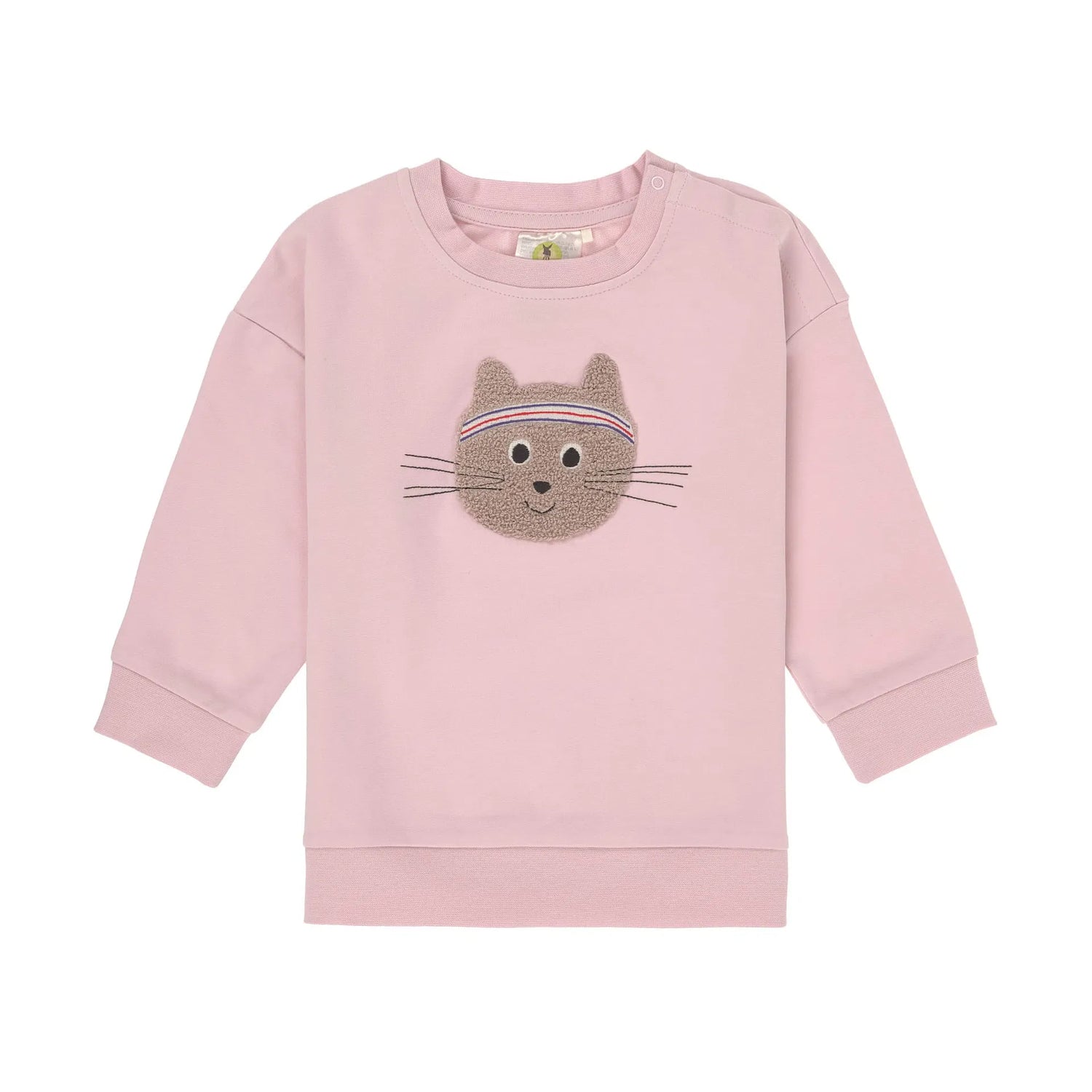 Pulls enfants - Coton bio, Chat rose pâle