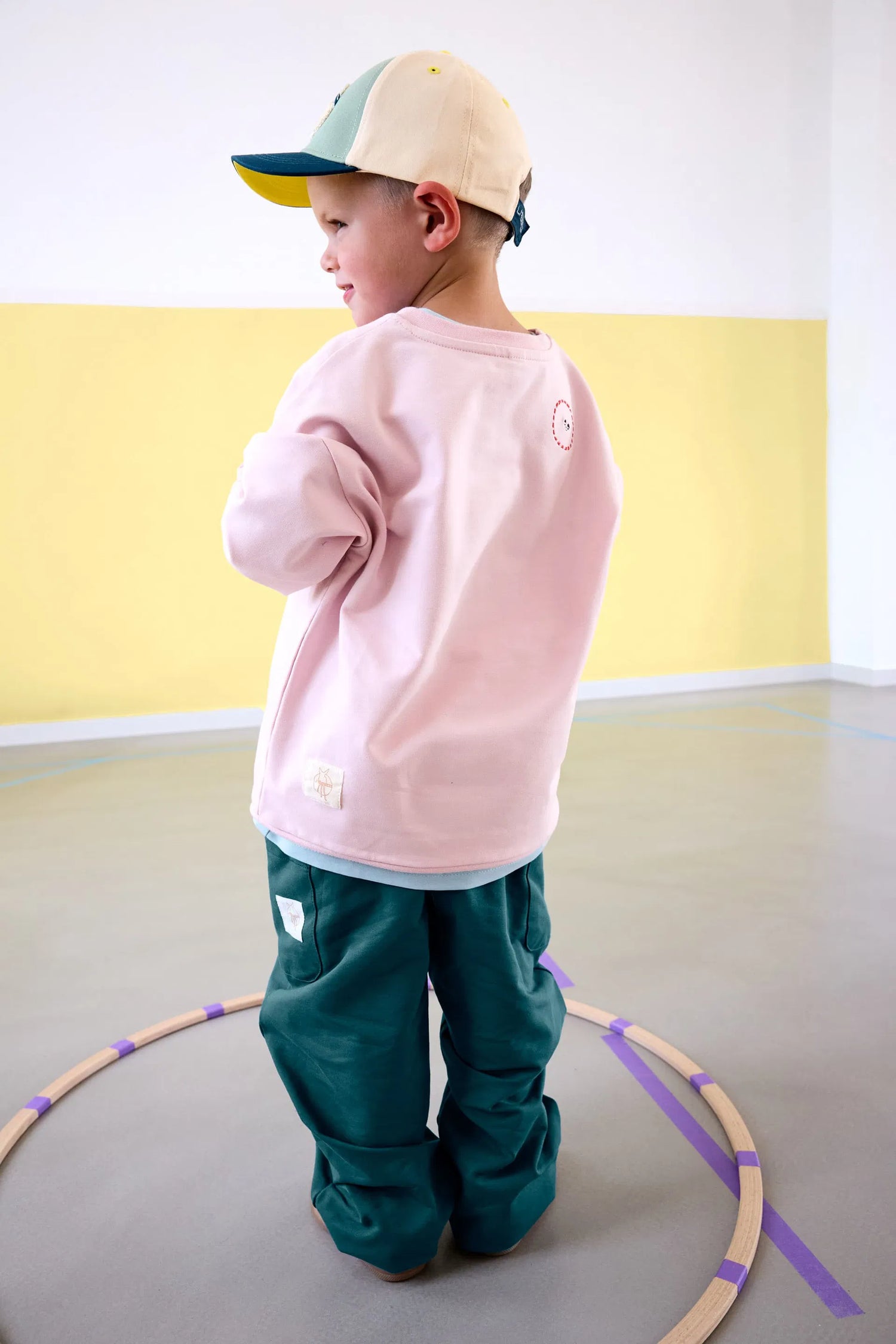 Pulls enfants - Coton bio, Chat rose pâle