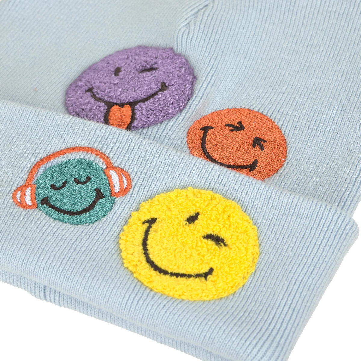 Beanie aus Bio-Baumwolle - SmileyWorld® - Blau (verschiedene Größen)