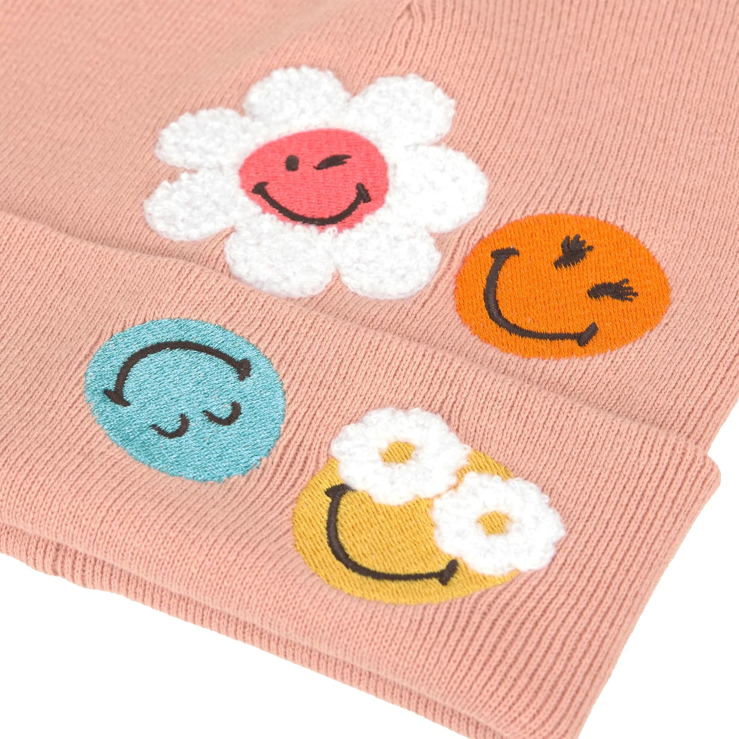 Bonnet cotton bio - SmileyWorld® - rose (divers tailles)