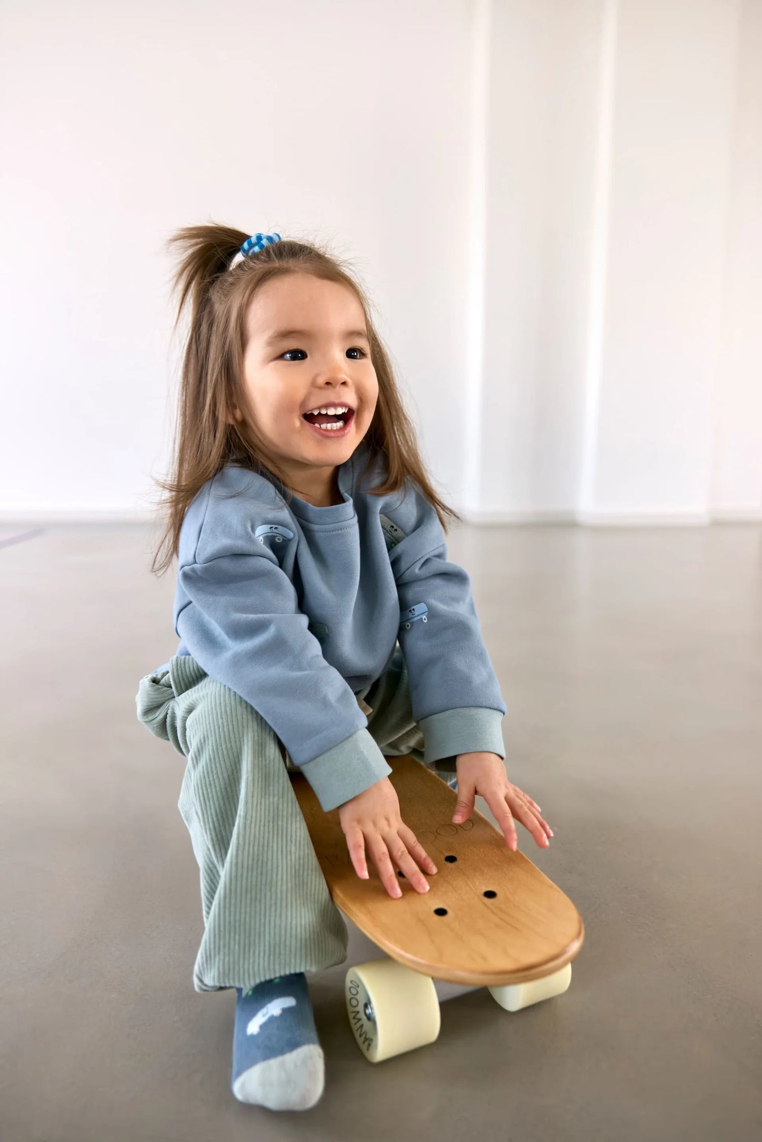 Sweat Enfants - Bio Coton, Skateboard vert pâle