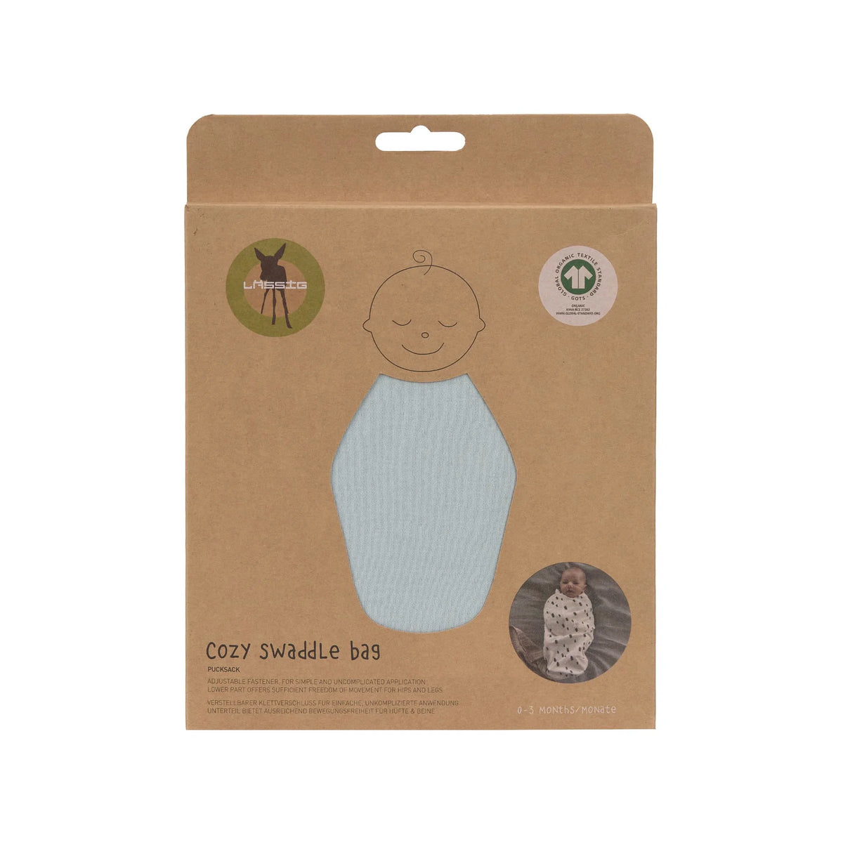 Couverture d´emmaillotage 0.7 TOG - coton bio, vert pâle