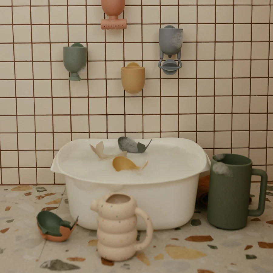 Jouet de bain baleines à empiler - retro