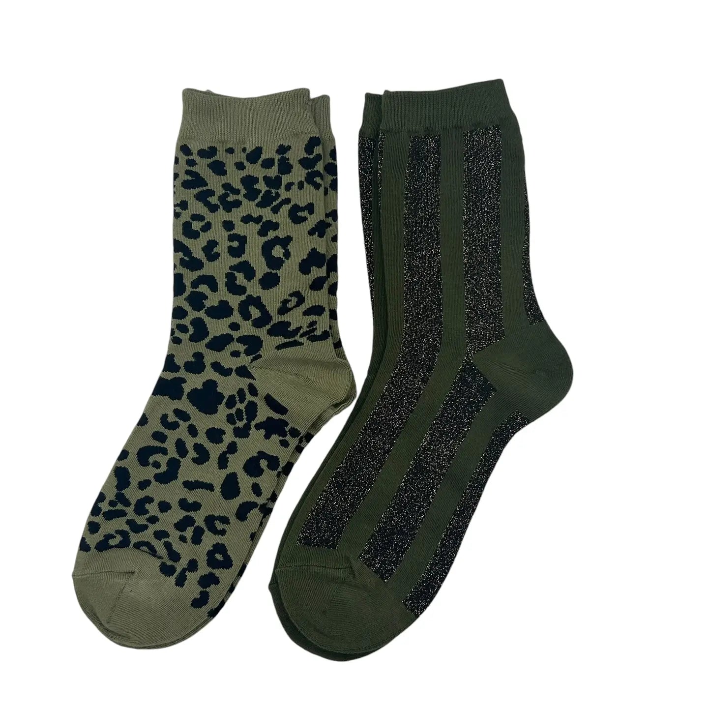 Duo de boîtes de chaussettes Ivy Leopard & Ivy Berlin avec broche crocodile (37-40)