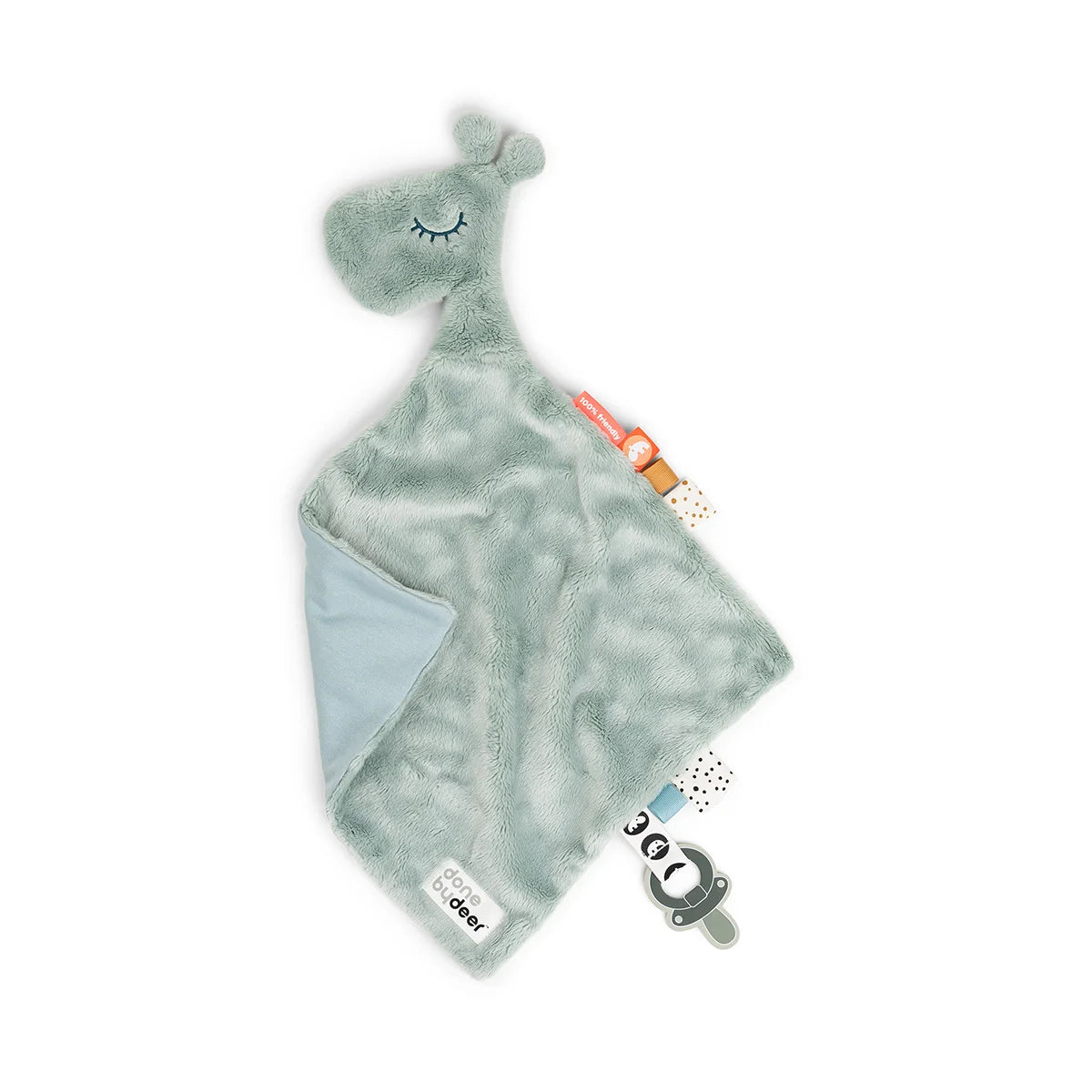 Doudou plat attache-sucette - Raffi - Bleu Liste 