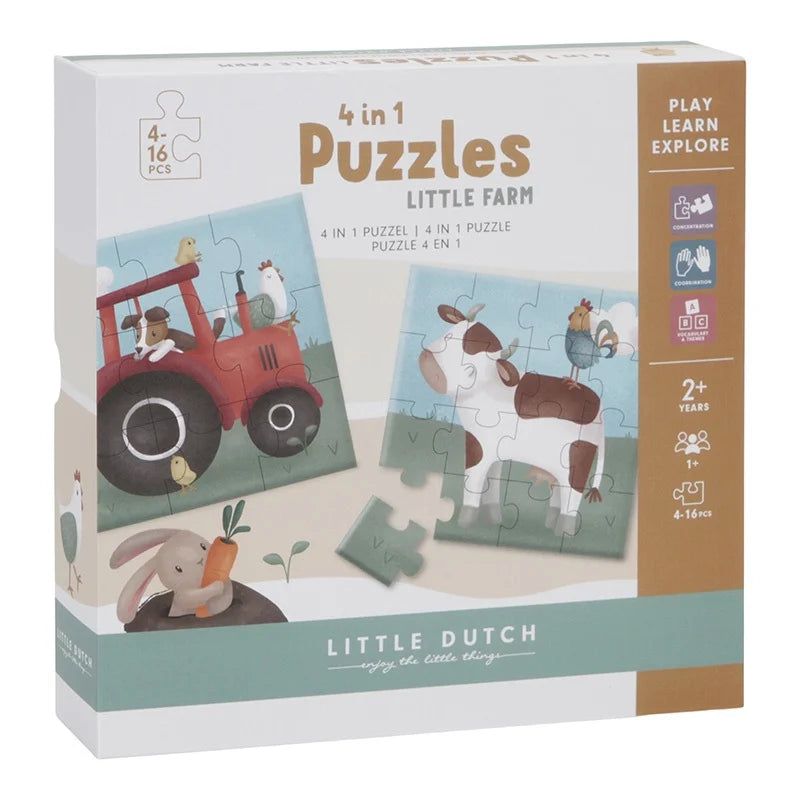 4-in-1-Puzzle „Little Farm“ – Spielzeug