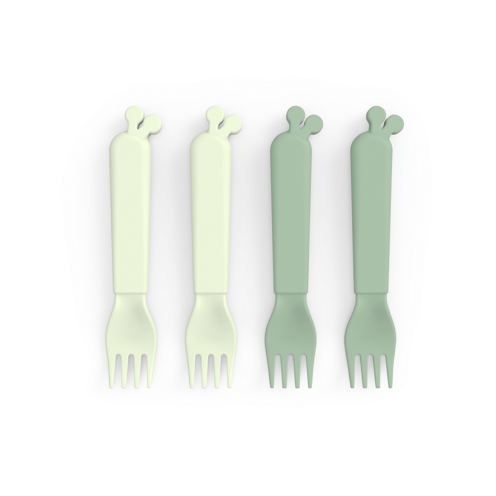 4 fourchettes kiddish - Raffi - Vert - Repas bébé