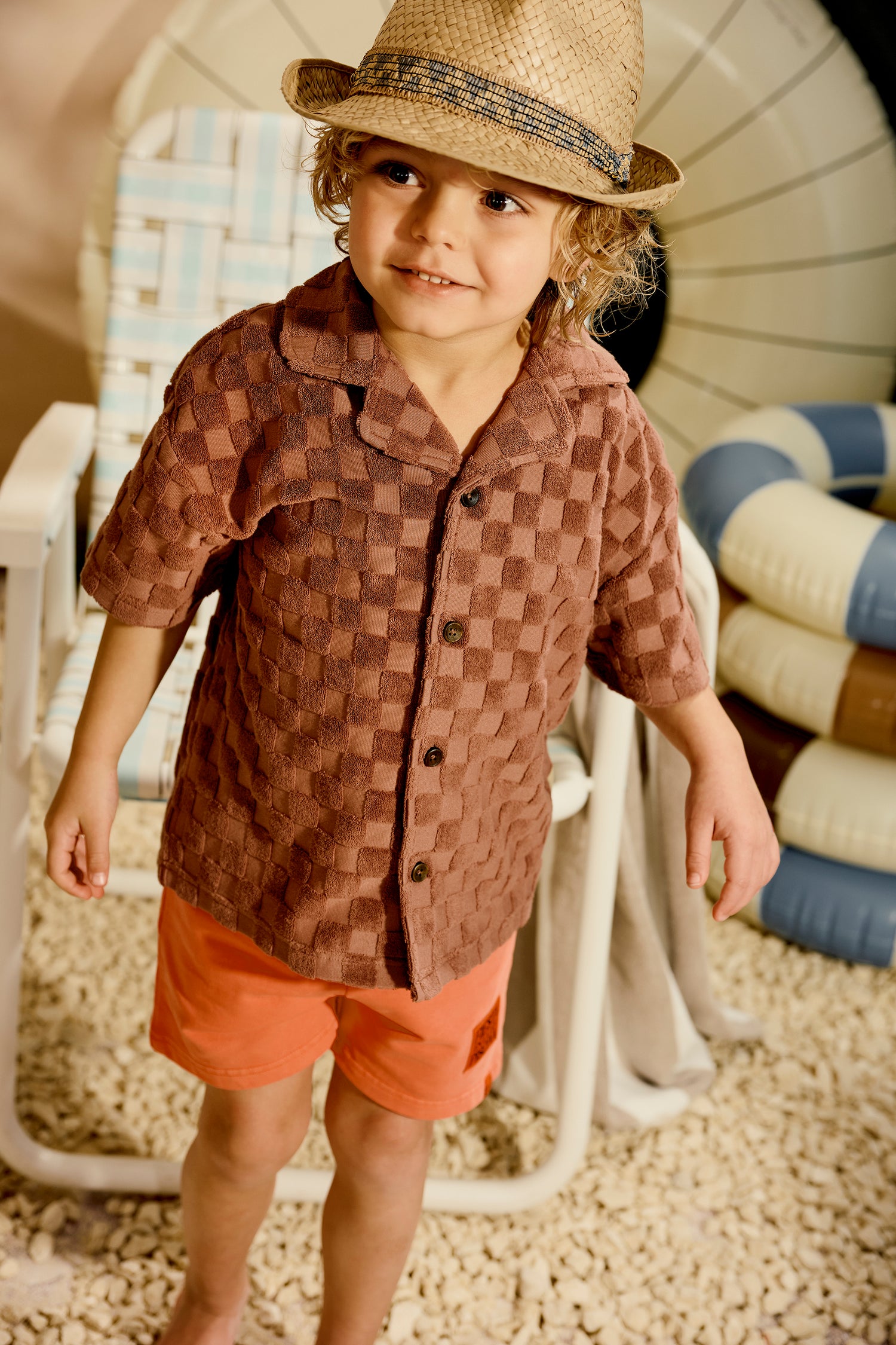 Polo T-shirt Jeppe - Blush brown Terry