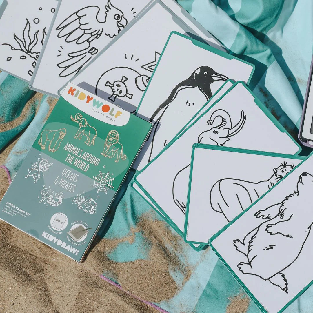 Nachfüllpackung KIDYDRAW-MINI – „Tiere rund um die Welt“ und „Ozeane und Piraten“
