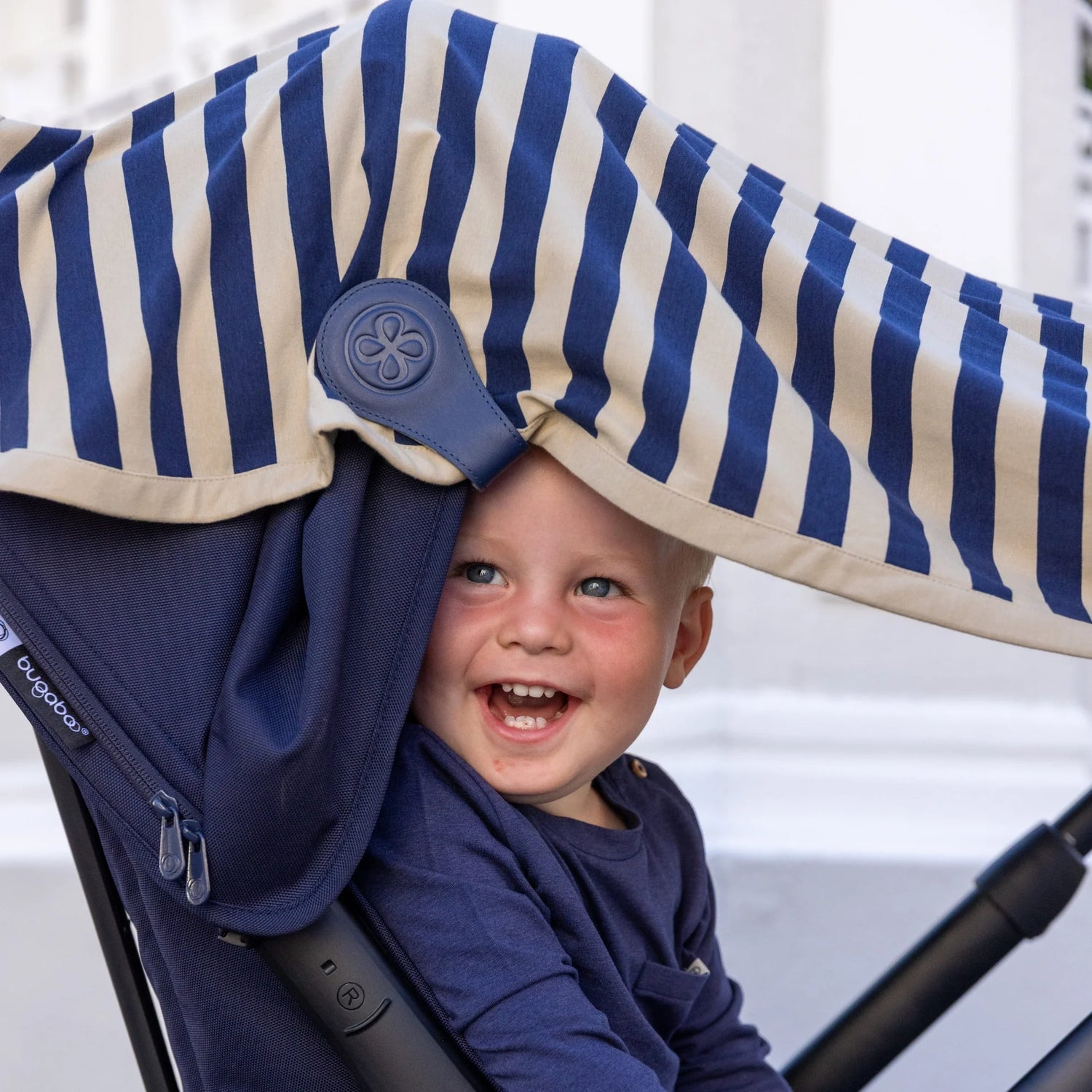 Couverture UV en Navy/Sandy Stripe – UPF 50+