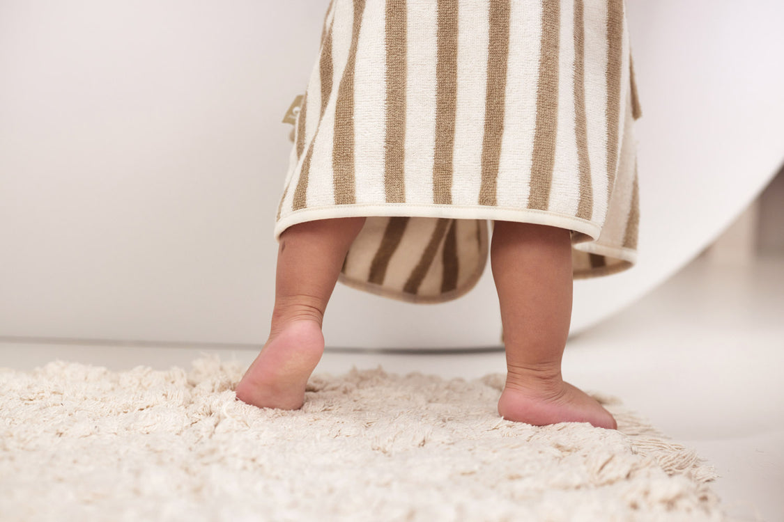 Peignoir - Stripe Éponge - olive green