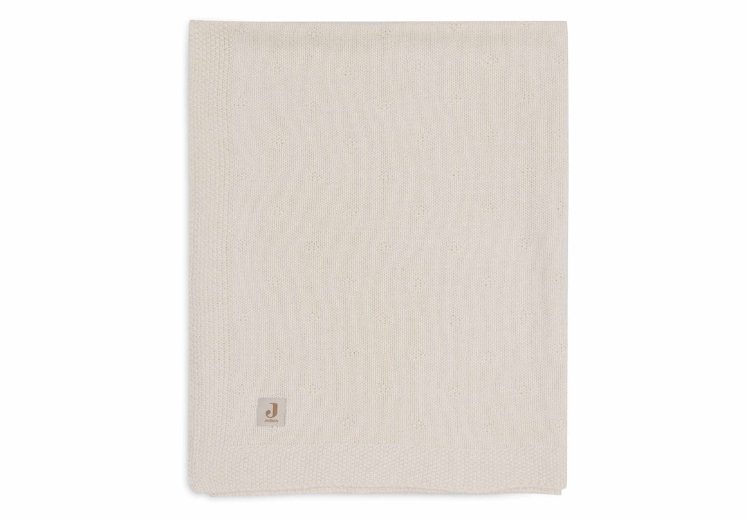 Babybettdecke 75 x 100 cm Cosy Knit – Elfenbein gestreift 