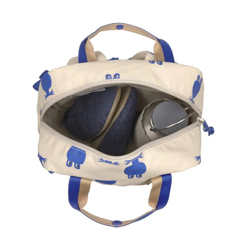 Kleiner quadratischer Rucksack „Happy Trails“ – Frosch