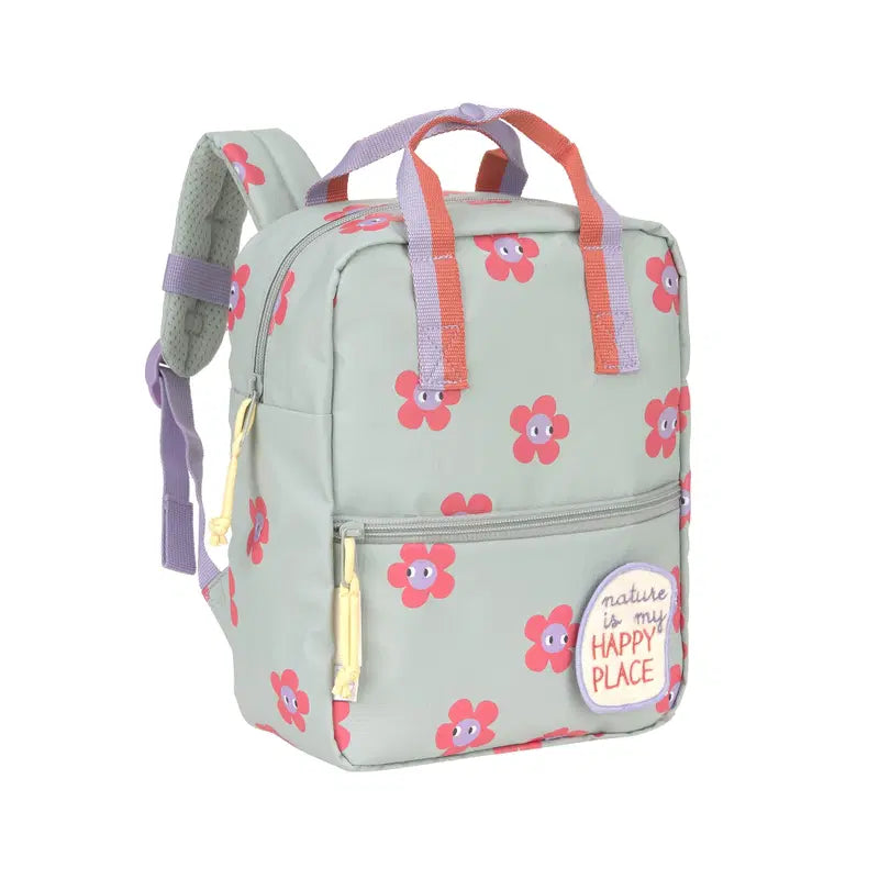 Kleiner quadratischer Rucksack – Happy Trails – Blume