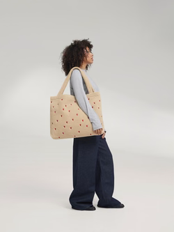 Teddy Mom Bag - Écru Hearts