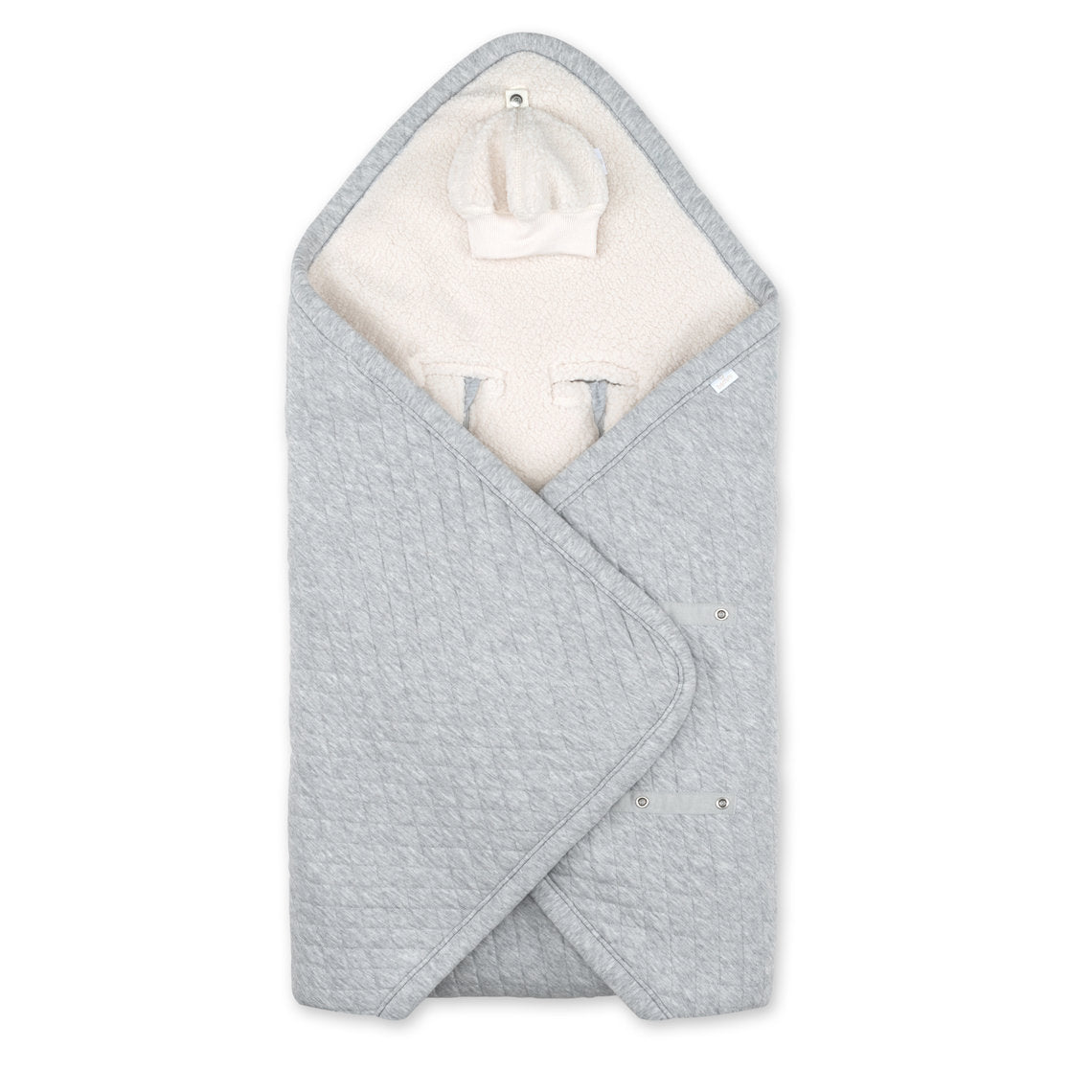 Couverture BISIDE 0-12M Teddy matelassé  - Mix grey Liste 
