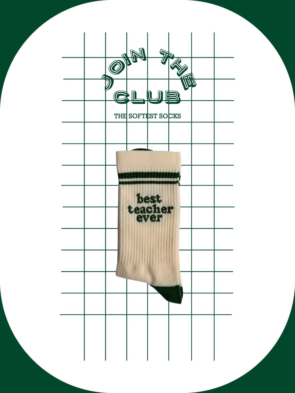 Chaussettes Join the Club socks - Best Teacher ever green (37-41)
