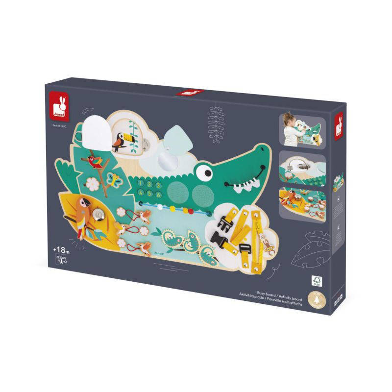 Busy-board Crocodile en bois Tropik
