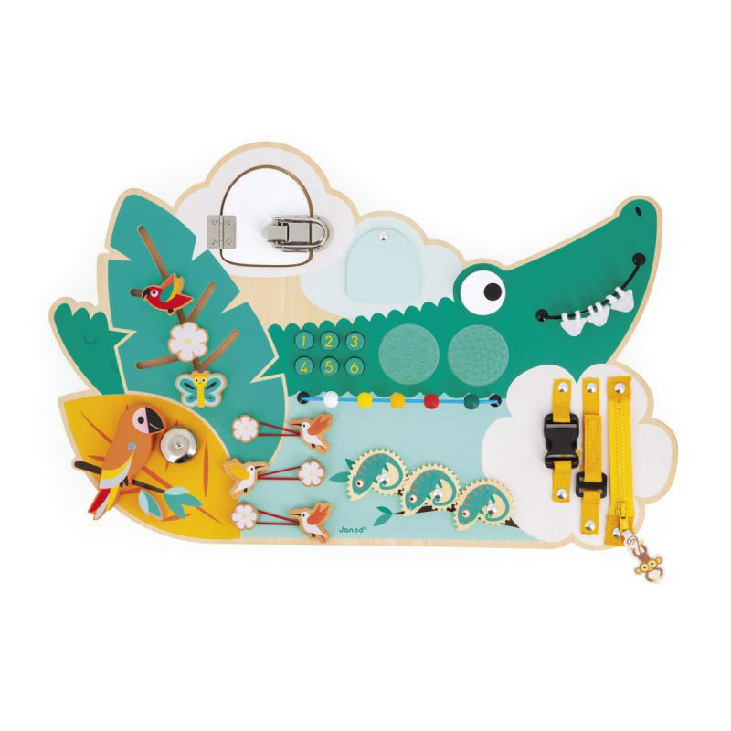 Busy-board Crocodile en bois Tropik