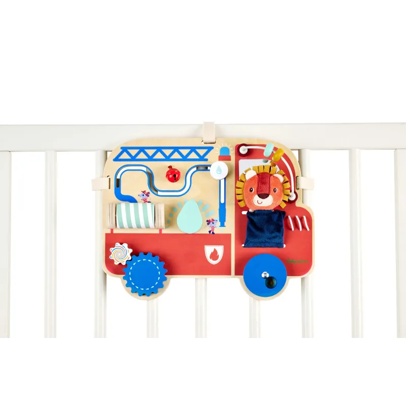 Lilliputiens - panneau d’activités en bois - camion de pompiers