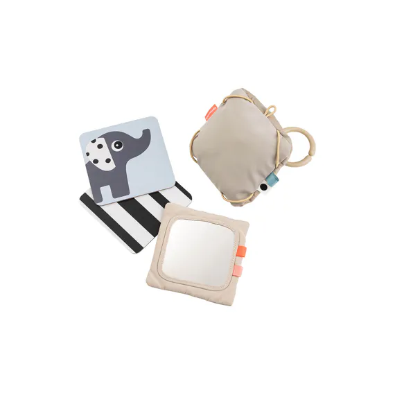 Support avec cartes de motifs contrastés - deer friends - sable