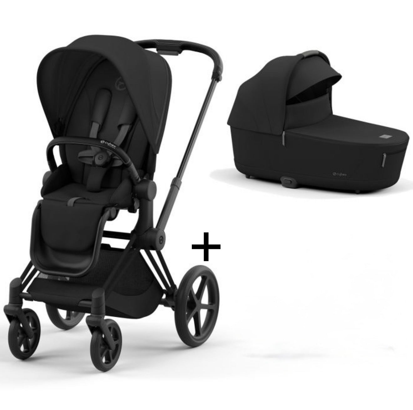 Epriam Kombi-Elektro-Kinderwagen – Mattschwarz (3-teilig)