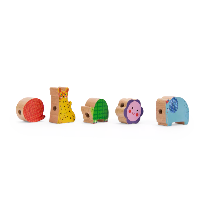 Jeu de perles en bois à enfiler
