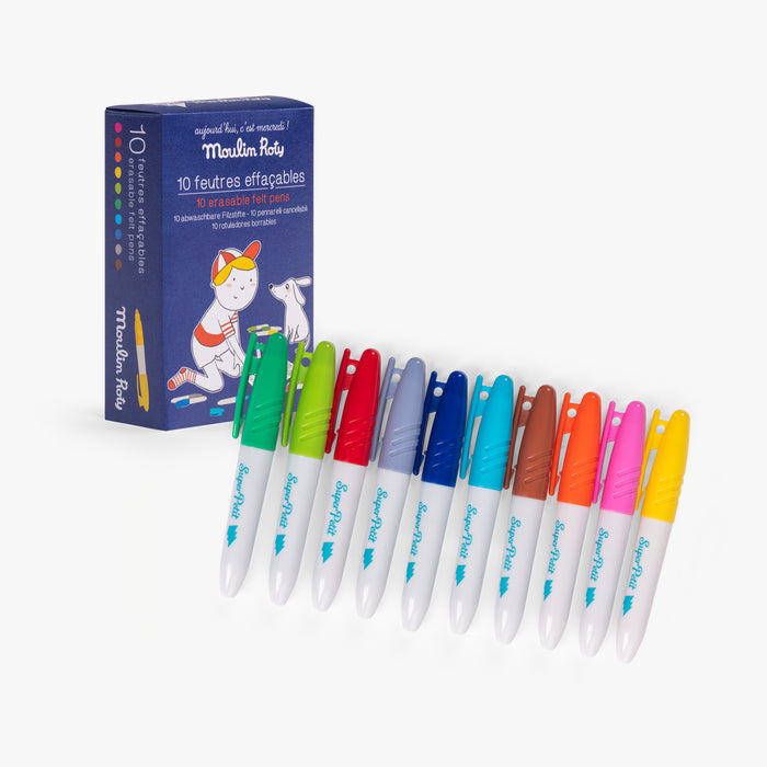 Set of 10 superpetit erasable felt-tip pens - Today is Wednesday