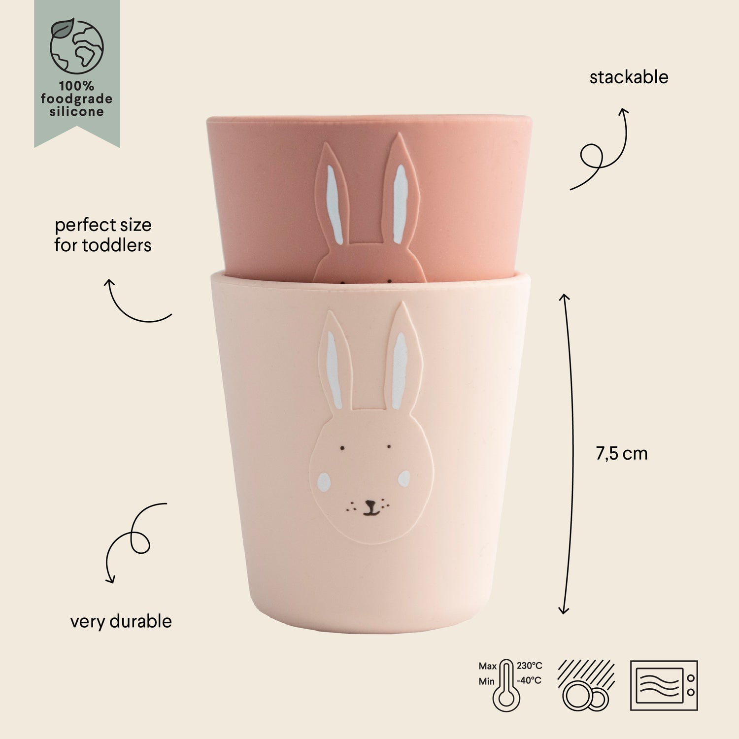 Gobelet en silicone 2-pack - Mrs. Rabbit