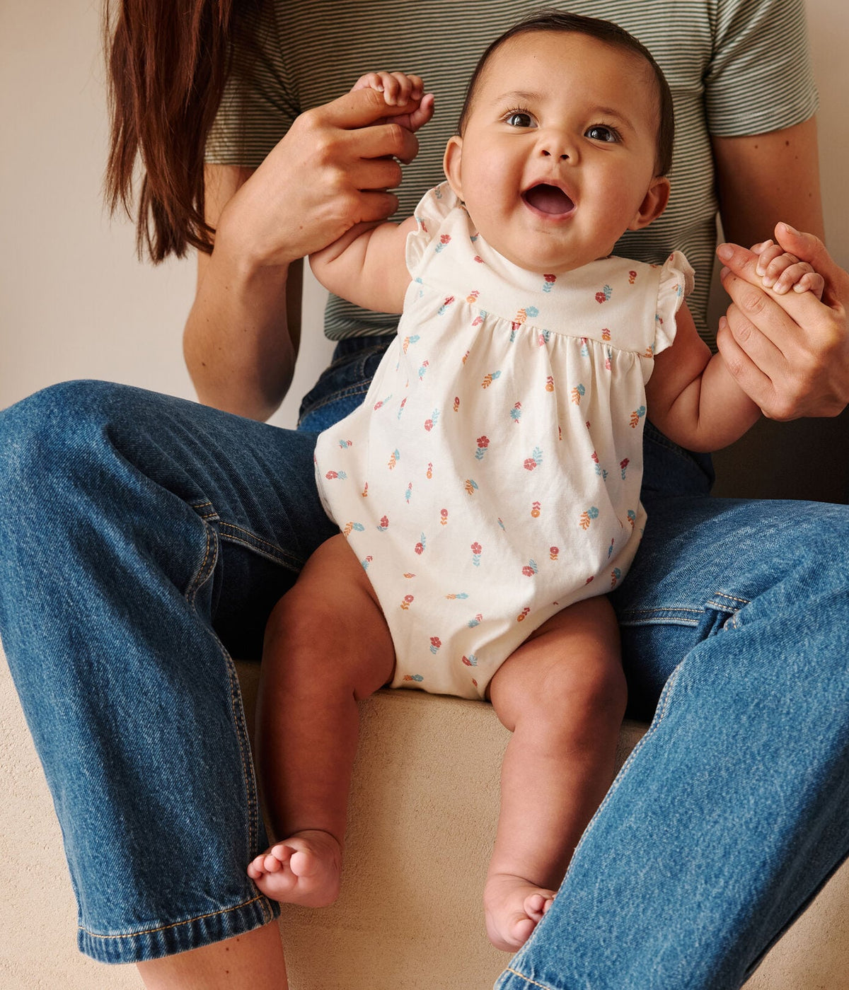 Barboteuse bébé - petites fleurs champêtres (divers